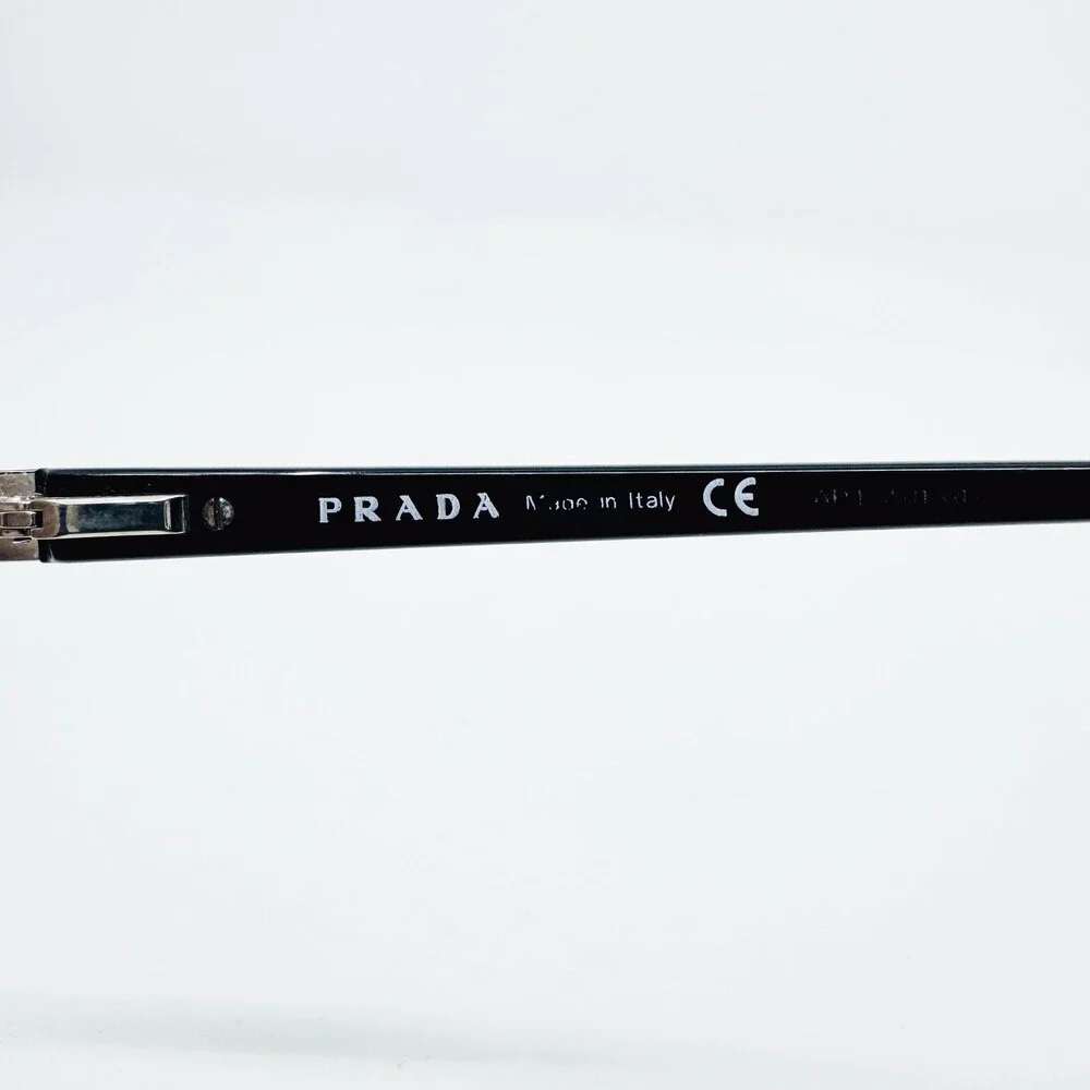Prada Eyeglasses Womens Silver Black Crystal VPR 67F 50-17-135